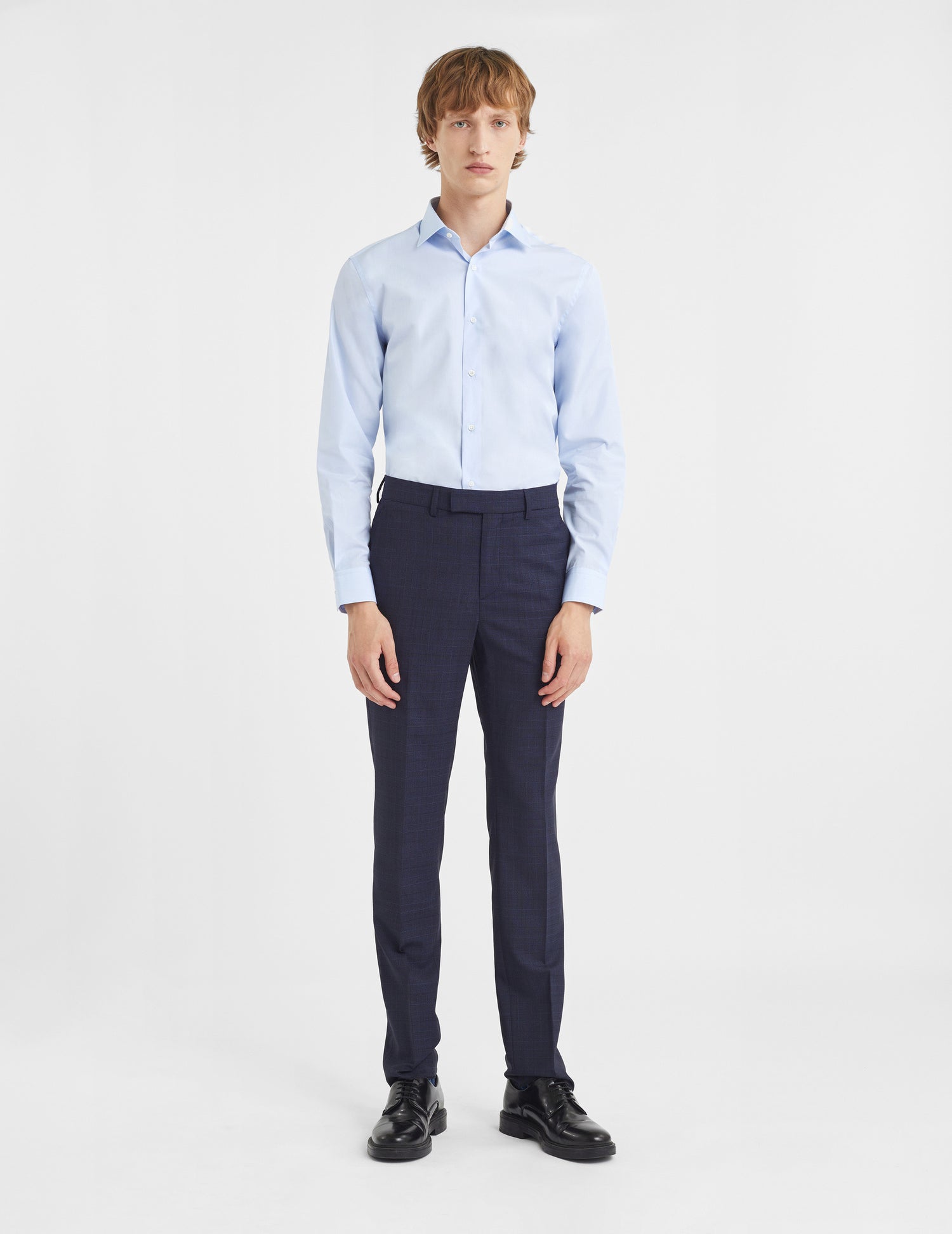 Semi-fitted blue shirt - Wire to wire - Figaret Collar#5