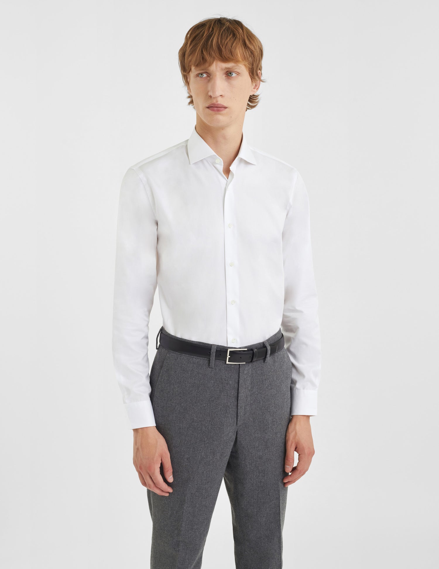 Semi-fitted white shirt - Twill - Italian Collar#3