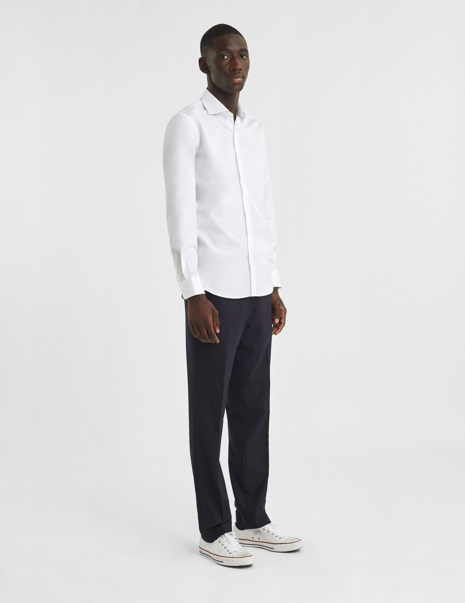 Semi-fitted white shirt - Poplin - Italian Collar#5