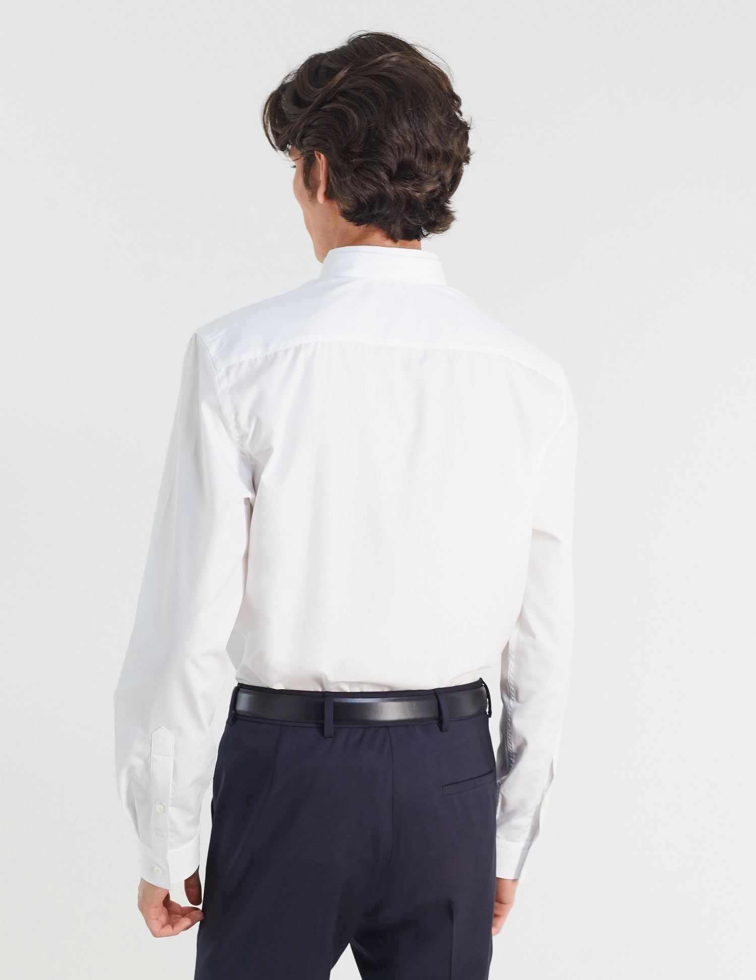 Semi-fitted white shirt - Poplin - Double Collar#4