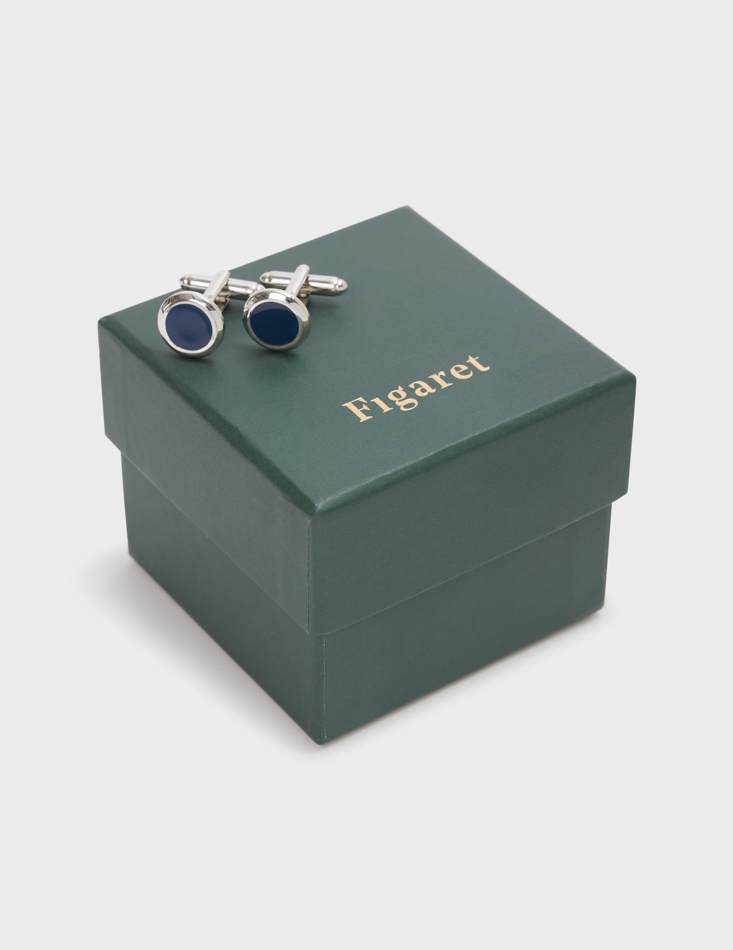 Navy and silver cufflinks