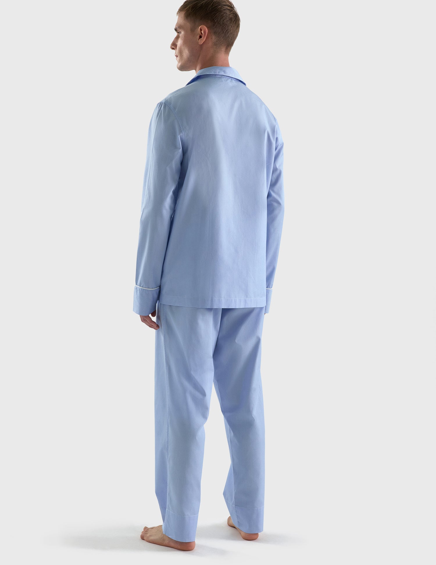 Blue striped poplin Louis pajamas