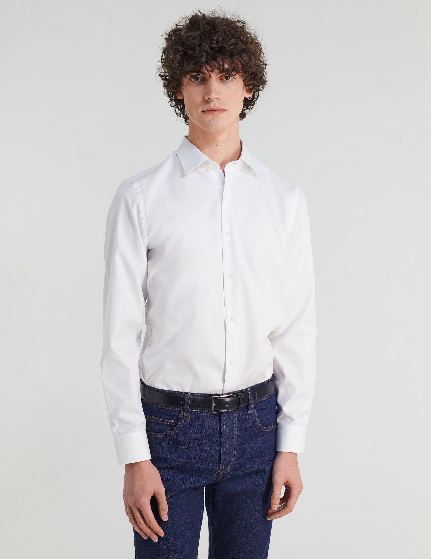 Fitted white shirt - Pinpoint - Figaret Collar#3